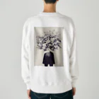 AQUAMETAVERSEの墨絵の様な花束と少女　ラフルール　1859 Heavyweight Crew Neck Sweatshirt