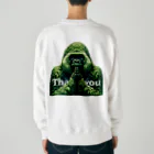 めめめものthank you緑ゴリラ Heavyweight Crew Neck Sweatshirt