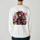 かるるんショップの夏と浴衣と麦わらと Heavyweight Crew Neck Sweatshirt