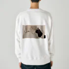 as -AIイラスト- の黒猫と見つめ合う Heavyweight Crew Neck Sweatshirt