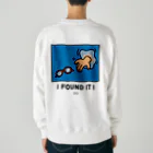 38　サンパチのどこメガネTシャツシリーズ　ブルー Heavyweight Crew Neck Sweatshirt