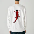 LalaHangeulのアカハライモリさん　文字無し バックプリント Heavyweight Crew Neck Sweatshirt