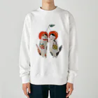 トコロコムギのさくらんぼマダムにゃんこ Heavyweight Crew Neck Sweatshirt