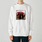 シアン猫の植物図鑑のサボテン緋牡丹錦 Heavyweight Crew Neck Sweatshirt