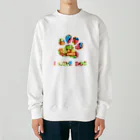 onehappinessの肉球　骨ガム Heavyweight Crew Neck Sweatshirt