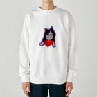 Kaeru CraftのLOVE YOU ネコ丸（パープル） Heavyweight Crew Neck Sweatshirt