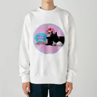 Kaeru Craftのベストフレンド ネコ丸とネズミ(丸型・ピンク) Heavyweight Crew Neck Sweatshirt