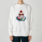 イラスト MONYAAT の毎月25日はプリンの日のプリン　イチゴプリン Heavyweight Crew Neck Sweatshirt