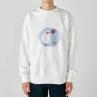 Cocotte Mottoのコスモスと文鳥 Heavyweight Crew Neck Sweatshirt