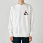 イラスト MONYAAT のワンポイント 毎月25日はプリンの日のプリン　イチゴプリン Heavyweight Crew Neck Sweatshirt