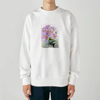 SUZURI.KEY-CHANの昼咲き月見草BF0902 Heavyweight Crew Neck Sweatshirt