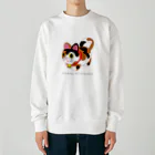 オグオグモグモグの張り子の三毛ニャンコ Heavyweight Crew Neck Sweatshirt