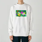 うにぽっぷこーんの観葉植物とお花 Heavyweight Crew Neck Sweatshirt