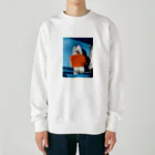 HARUNA AOKIのしゃぼんぼん・朝焼けのオレンジニット Heavyweight Crew Neck Sweatshirt