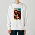 AIアート&ルビィ店@INFPのかわいいキャバリアちゃん Heavyweight Crew Neck Sweatshirt