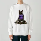 犬グッズの店しえるぶるーのマフラー犬　フレンチブルドッグ　ブリンドル Heavyweight Crew Neck Sweatshirt