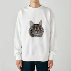 カナタ　フタバのキジトラ柄の猫 Heavyweight Crew Neck Sweatshirt