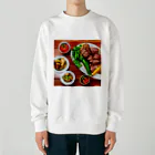 イラストTシャツ【ULTIMATE】の焼肉定食さん Heavyweight Crew Neck Sweatshirt