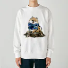 犬グッズの店しえるぶるーのマフラー犬　ポメラニアン Heavyweight Crew Neck Sweatshirt