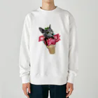 みきぞーん｜保護猫 ミッキー画伯と肉球とおともだちのleon Heavyweight Crew Neck Sweatshirt