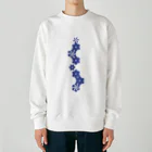 cuuyabowの麻の葉NAVY Heavyweight Crew Neck Sweatshirt