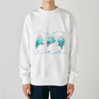 しろいいぬのこっちみてる Heavyweight Crew Neck Sweatshirt