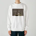 フレンチブルドッグのひまわりのフレンチブルドッグ Heavyweight Crew Neck Sweatshirt