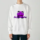 変な生き物保護区のパープルモンスター Heavyweight Crew Neck Sweatshirt