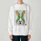 bonnylochの卯-lightGreen_青海波＠ブロックイラスト Heavyweight Crew Neck Sweatshirt