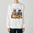 Lily bird（リリーバード）のパスタとシナモン・シルバー文鳥ず ロゴ入り Heavyweight Crew Neck Sweatshirt