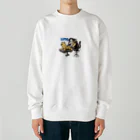 US Nerd Grandpa のBecoming leopard  Heavyweight Crew Neck Sweatshirt