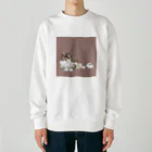 papiko くまさんの美人のネコちゃん Heavyweight Crew Neck Sweatshirt