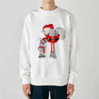 ポンコツリーナのお店のSanta＆Rudolph(モノトーン×赤) Heavyweight Crew Neck Sweatshirt