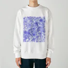 ヘナアートと海の生き物の海なペイズリーアート　青 Heavyweight Crew Neck Sweatshirt