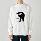 小鳥と映画館の黒猫たんのおちりが堪能出来る権利の付与 黒ロゴ Heavyweight Crew Neck Sweatshirt