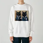 工房照在の黒猫兄弟 ななとはち Heavyweight Crew Neck Sweatshirt