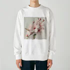 botanicalartAIの春のふんわり桜の花のアート Heavyweight Crew Neck Sweatshirt