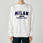 CALCIO1899のミラン_カレッジ風_ネイビー Heavyweight Crew Neck Sweatshirt