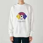 Free-WiFiのFree WiFi ロゴ グッズ（薄地） Heavyweight Crew Neck Sweatshirt