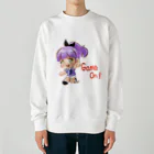 はりねずこのイラストのダーツ女子マリちゃんGame On! Heavyweight Crew Neck Sweatshirt