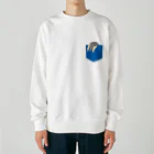 babigon shop on the earth のオオアリクイ　親子　青 Heavyweight Crew Neck Sweatshirt