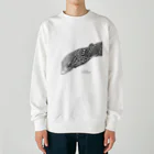 えこーるのコバルトツリーモニターのブルー(白黒) Heavyweight Crew Neck Sweatshirt