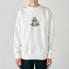 ウチノコのお花とブルーパイドのデグー Heavyweight Crew Neck Sweatshirt