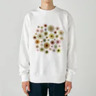 kimchinのやさしい色合いの花柄 Heavyweight Crew Neck Sweatshirt