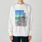 AKISENのエーゲ海カフェガールズ Heavyweight Crew Neck Sweatshirt