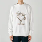 どうぶつ創作隊のバレエしてそうなニワトリ(ver.茶色の線)  Heavyweight Crew Neck Sweatshirt