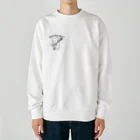 絵娯クリエイトのひのもとにゃんこ®️ 三味線 モノクロver. 黒檀 Heavyweight Crew Neck Sweatshirt