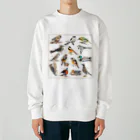 Hick3desuの野鳥集合イラストB Heavyweight Crew Neck Sweatshirt