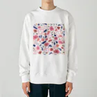 Katie（カチエ）の抽象的な手描きの花柄 Heavyweight Crew Neck Sweatshirt