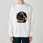 doggoodsのおいしいケーキを食べるかわいいパグ Heavyweight Crew Neck Sweatshirt